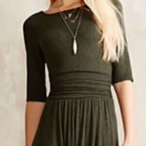 Anthropologie Bordeaux Jersey Midi Dress
